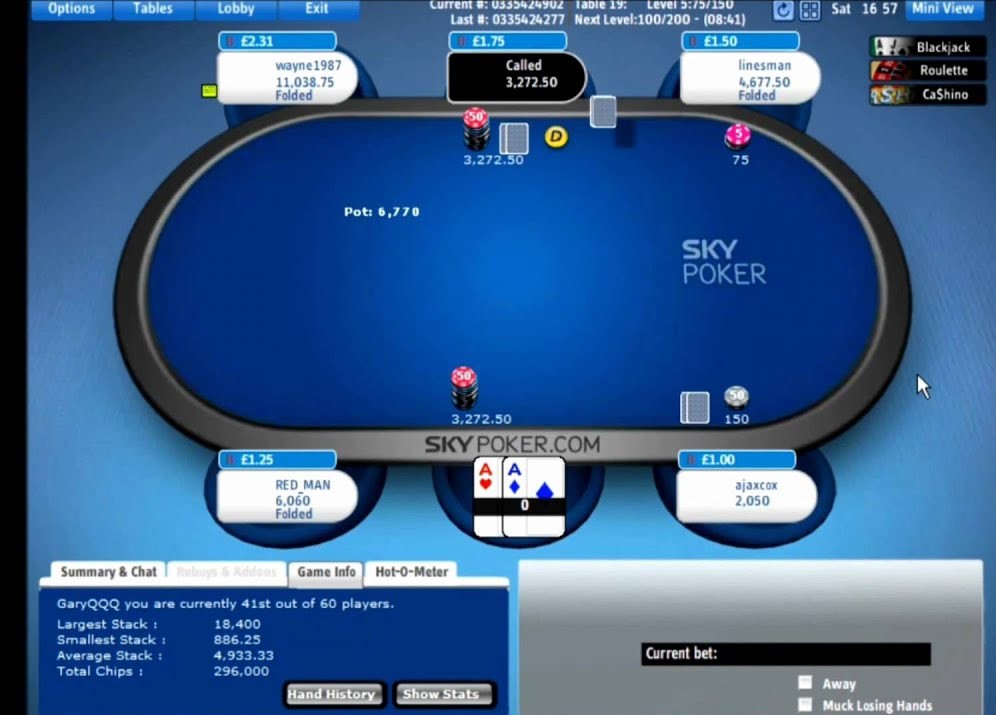 Sky Poker table