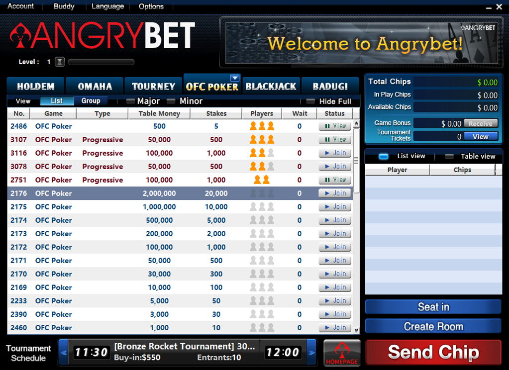 Angrybet lobby