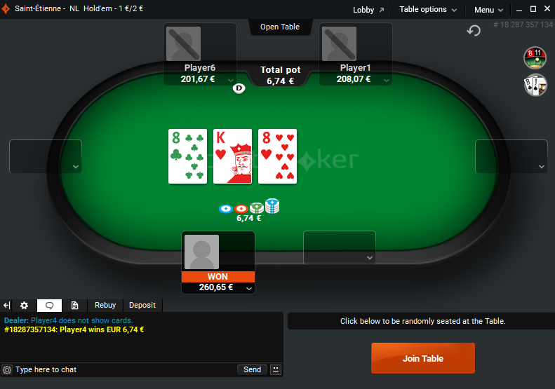 PartyPoker.es table