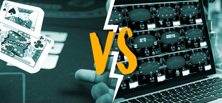 Choosing between live and online poker image