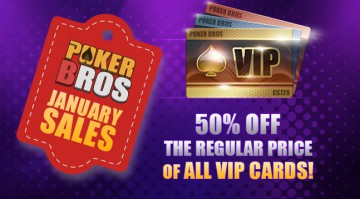 Os cartões VIP PokerBros agora têm 50% de desconto (até 14/1) news image
